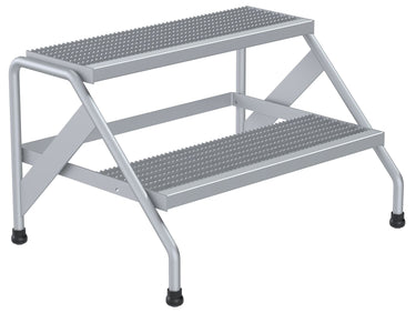 ALUMINUM STEP STAND - 2 STEP WIDE WELDED - Model SSA-2W